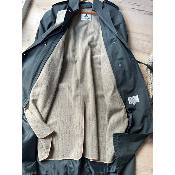 Vintage Womens Trench Coat Size 8  Grey Lined Classic Style Midi Classic - Picture 9 of 16